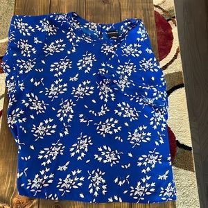 XXL blue flower-print blouse